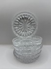 Vintage Glass Drink Coasters Clear Starburst Set Of 6