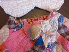Vintage Primitive Doll Dress 20 l From Antique Quilt W optional Wings Grungy See