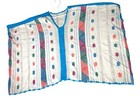 Mexican Artisan Huipil Embroidered Butterfly Blouse One Size Blue Ivory Crochet
