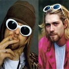 White Clout Goggles Round Oval Vintage Kurt Cobain Retro Fashion Sunglasses Uv