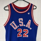 Vtg Champion Illinois  22 Basketball Jersey Team Usa Red White Blue Patriotic