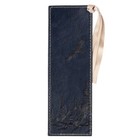 Navy Faux Leather Scripture Bookmark W ribbon  Hope In The Lord - Isaiah 40 31