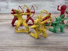 Vintage Marx Apache American Indian Playset Western Figures Lot Yellow Red Green