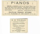 Old Vintage Antique Music Advertising - Piano - Violin - 1891   1913 Ad Lot