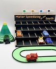 Disney Pixar Cars Mini Racers Speedway Play Set Glow Track Stand Flags 6 Cars