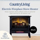 Country Living Infrared Freestanding Electric Fireplace 24 Inch Smart  Black