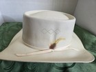 Tombstone International Cowboy Hat Sz 7 3 8   Beige W  Feather 4xxxx Cotton