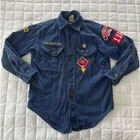 Vintage 70s Cub Scout Shirt Blue Boy Scouts Of America Ridgefield Ct Den 4 116