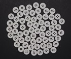 Vintage White Dolls Eye 4-hole Buttons W  Raised Edge 14mm Lot Of 10 Aa59