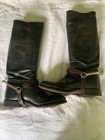 Ww -2 German Black Leather Horse Cavalry Boots W Spurs