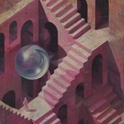 Vintage Labyrinth Crystal Ball Wall Art  Retro Sci-fi Fantasy Goblin Maze Decor