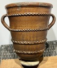 French Ceramic Terracotta Jardiniere Large Amber Glaze Planter  Value  1600-1900