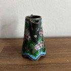Antique Japanese Meiji Miniature Cloisonne Pitcher Vase Creamer Brass Green Blue