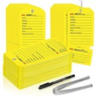 500 Pack Yellow 2 6x5 25in Numbered Repair Tags With Wire Rope For Equipment Ma