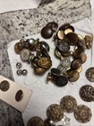 Vintage Button Lot Brass Metal Ornate Czech Floral Nautical Mixed Sewing Craft