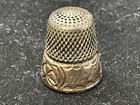 Antique Sterling Silver   8k Gold Gilt Size 7 Thimble Engraved