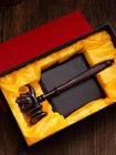Ebony Wood Auction Hand Hammer Lawyer Judge Gavel Court Handcraft Collection