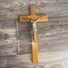 Vintage Wooden 13   Wall Cross Crucifix Holy Religious Jesus