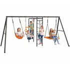 Metal Swing Sets Outdoor Playground Set For Kids Children Backyard Swings Ladder