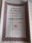 Vintage Share Certificate Stocks Bonds Actions B mielle Eco Shops Stores 1960s
