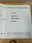Vintage Rca Television Broadcast Station Slide Projector Type Tp-7a Instructions