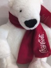 Coca Cola Polar Bear White Stuffed Plush Red Scarf Coke Tags 8 Inch 2013