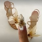 Summer Holiday Womens Flower Slingback Cross Strap Sandals High Stiletto Heel Sz