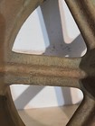 Vintage Industrial Steampunk Thomas Cast Iron Wheels Solid Rubber Tire 14  X 3 