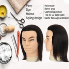 Male Mannequin Head 12   Black 100  Real Human Hair - Training For Styling