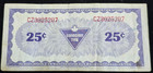1985 Canadian Tire Money 25 Cents Sandy Mctire Cash Bonus Scrip Note