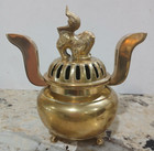 Vintage Japan Brass Foo Dog Incenser