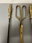 Vintage Brass   Iron Fireplace Tool Lot  27  Long  read 