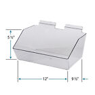 10 Slatwall Bins Dump Acrylic Clear 12    X 9       X 5       Slat Wall Retail