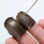 2pcs Vintage Adjustable Sewing Thimble Rings Non-slip Needle Press Tool - New