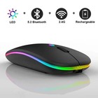 2 4ghz Wireless Optical Mouse Usb Rechargeable Rgb Cordless Mice For Pc Laptop  
