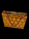 Vintage 50 s Gold Metal Basket Weave Double-sided Cig powder Vanity Compact