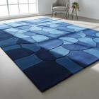 Hand Tufted Blue Abstract Rug  Modern Geometric Accent Carpet For Living Room6x9
