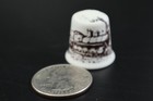 Meirloom Editions Thimble Silverton durango Train Porcelain Vintage Sewing 