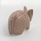 Zuni Fetish Armadillo Dolomite Pink Marble W  Turquoise Inlaid Eyes Georgia Quam