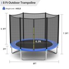 Pro Trampoline With Safety Enclosure  8ft 10ft 12ft 14ft 15ft 16ft Heavy Duty   