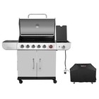 Royal Gourmet 6-burner Gas Grill With Sear Burner  side Burner and Cover  silver