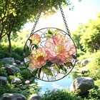 Peony Flower Stained Glass Suncatcher peony Window Hanging peony Gifts