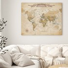 Decorarts World Maps For Wall  Antique World Map Canvas Print Wall Art  30x24  