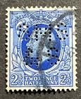 Travelstamps  Great Britain Stamps Scott  214 - 2 1 2d Kgv Used Perfin Cancel