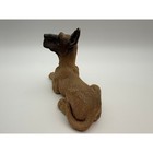 Great Dane Dog Figurine Lying Down Brown Resin Textured Canine Statue Ornament