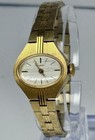 Vintage 1980s Retro Timex Mechanical Gold Tone Ladies Watch Keeps Time 23mm 6 5   