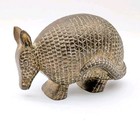 Vintage Brass Armadillo Art Shelf Decor Texas Western Paperweight 5x7  Heavy