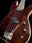 Great Playing New Exotic Curly Burl 4 String P Bass Electric Guitar   Gig Bag
