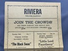 Vtg 1945 Riviera Theatre Hastings Minnesota Mn Flyer Cinema Handbill Black Swan