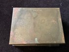 Antique Hammered Brass Stamp pill Box  4 Compartments  Marked  ges gesch  German
